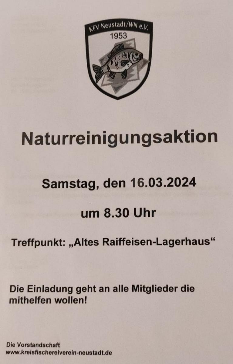 Einladung Naturreinigungsaktion 2024